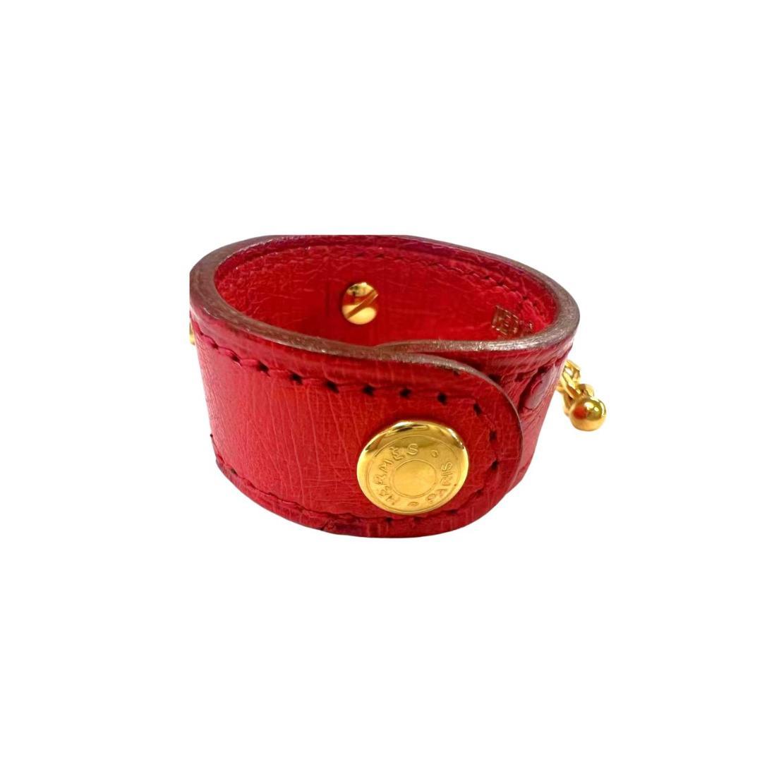 HERMES エルメス スカーフリング グローブホルダー オーストリッチ 赤