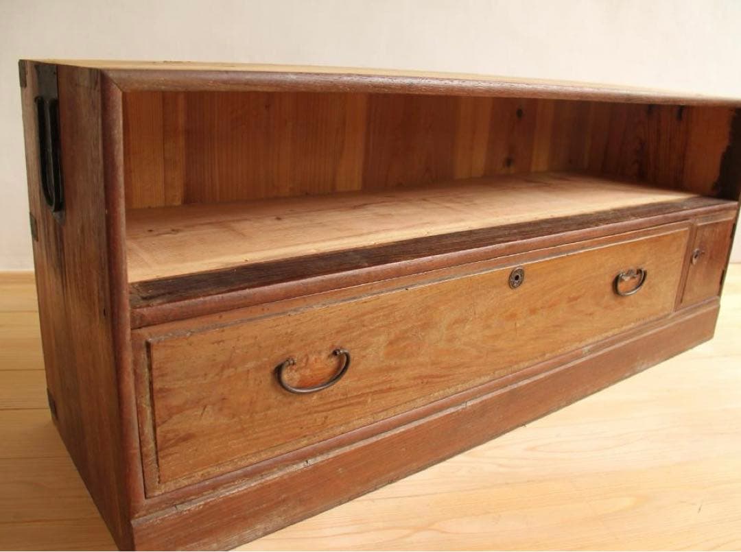 棚　木製　２段　古道具　古家具　アンティーク　ヴィンテージ　レトロ