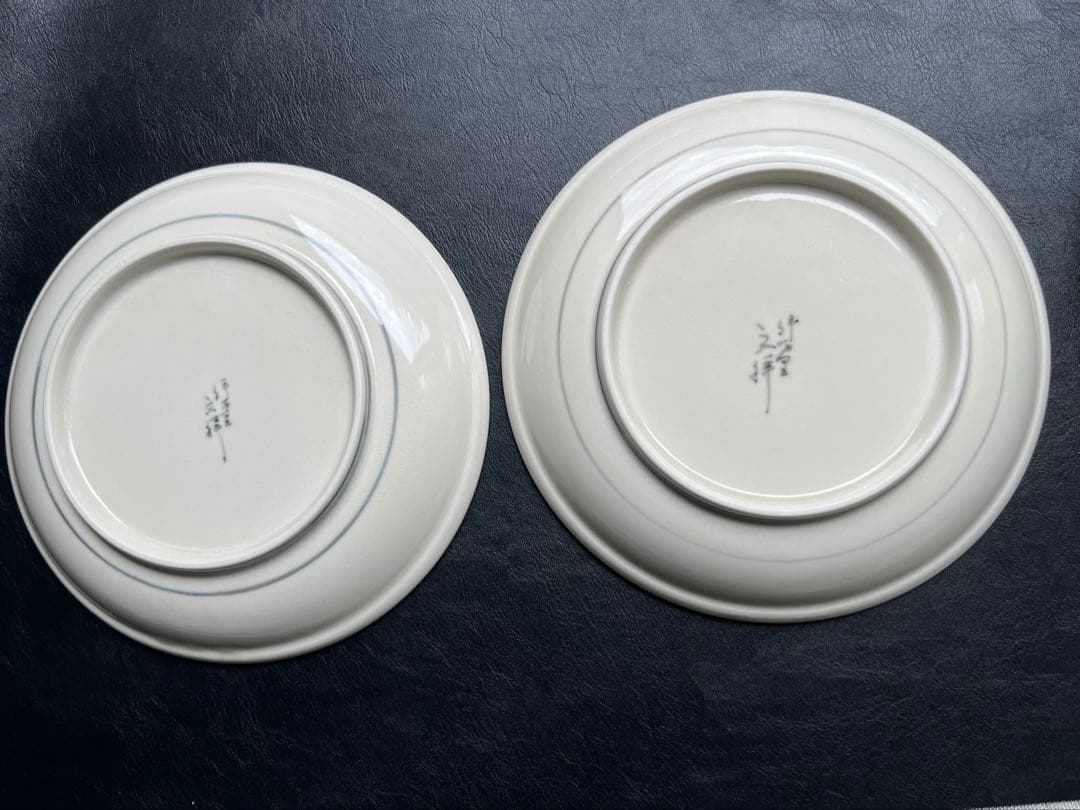 伊万里焼　文祥作　染錦うさぎ絵　 6.5寸皿　5枚