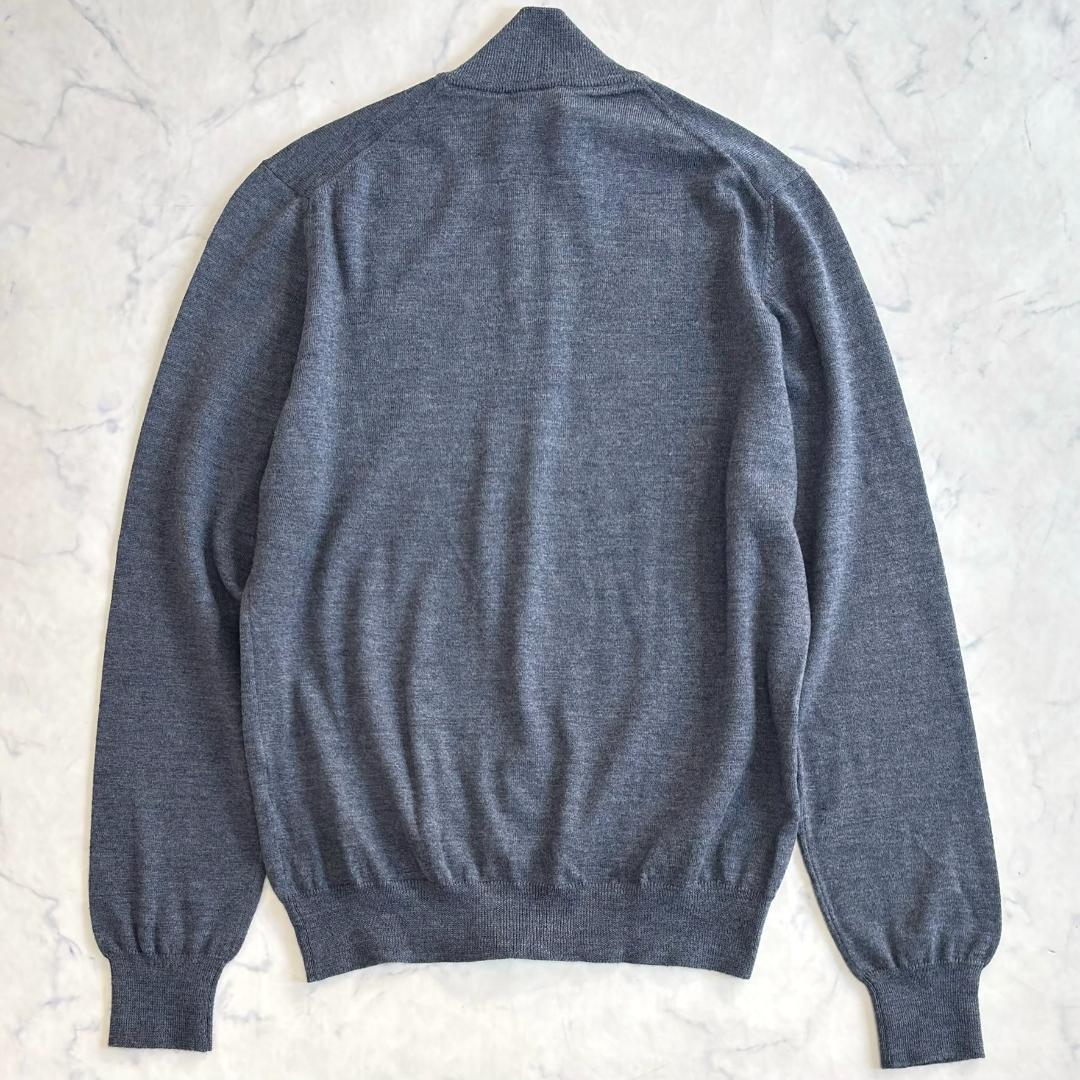 美品 グランサッソ ドライバーズニット カーディガン グレー 46 tz6