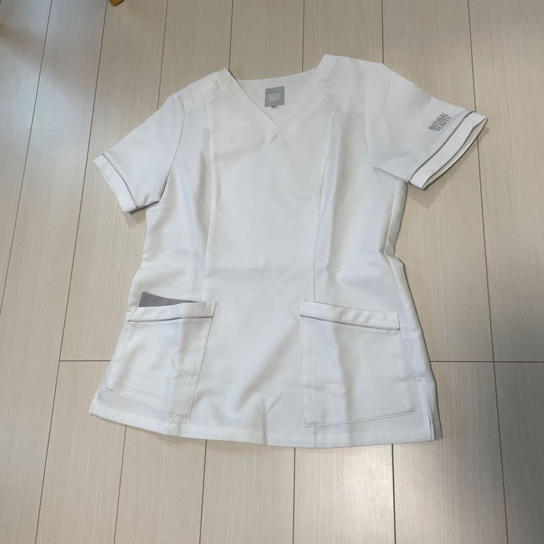 ナチュラルビューティー　白衣　上下セット(ジャケット黒、白2セット)