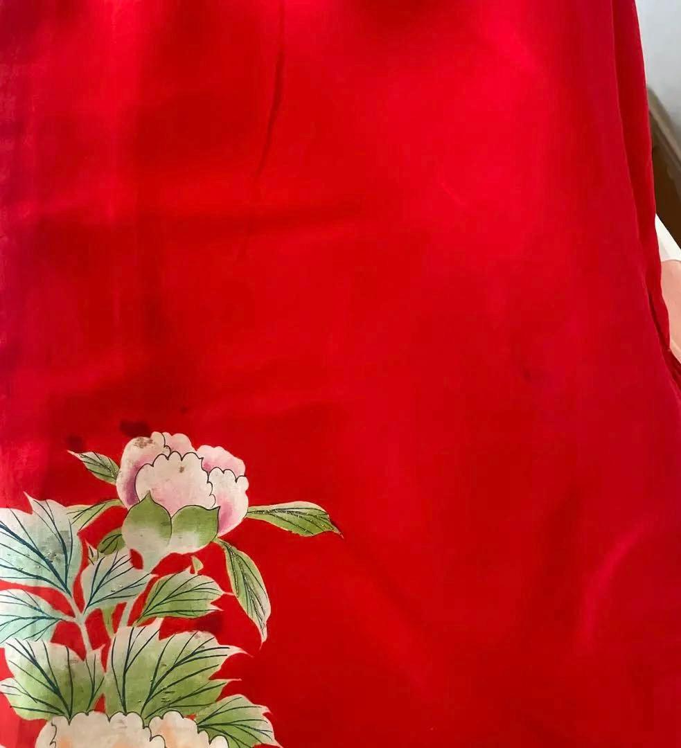 【アンティーク】　華やか　四つ身　芍薬　子供着物　大正浪漫　⑧