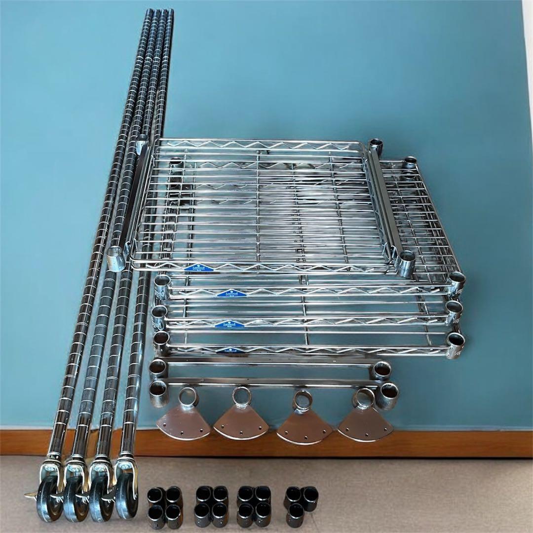 Luminous メタルラック シルバー　キャスター付 キズ汚れサビあり