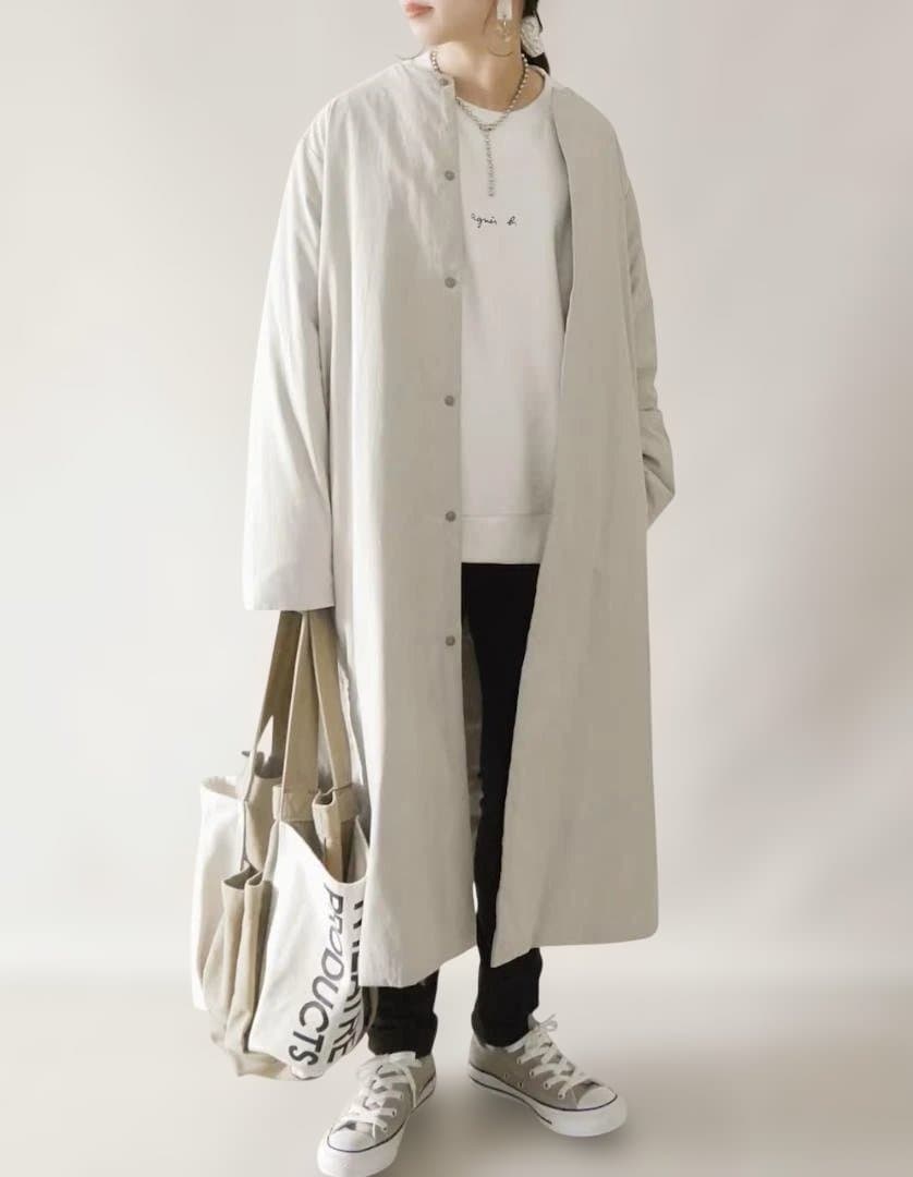 Plantation　ライトリバーダウンコート　薄ベージュ　プランテーション