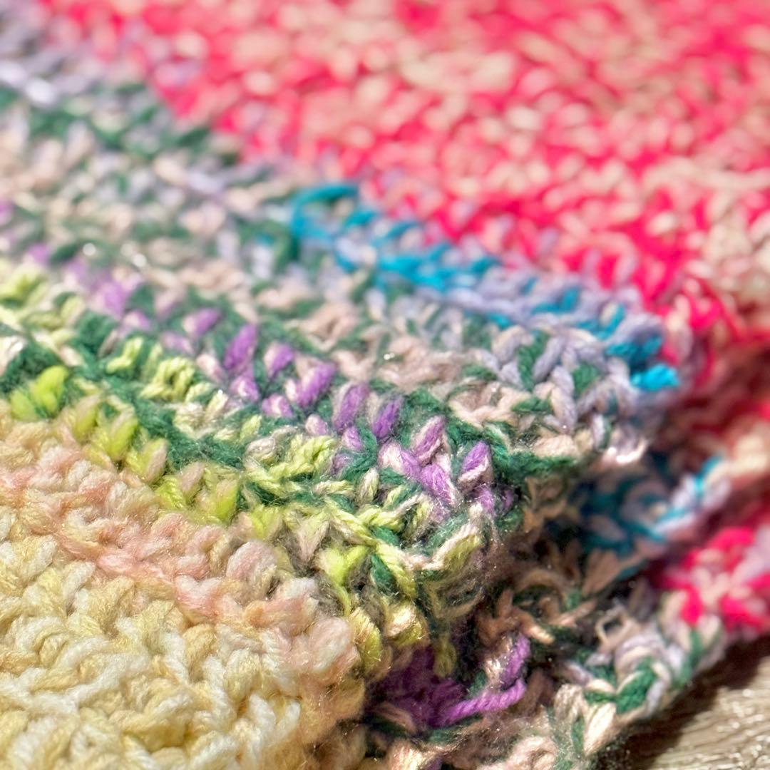 ラグ・カーペット vintage granny rug blanket flower garden