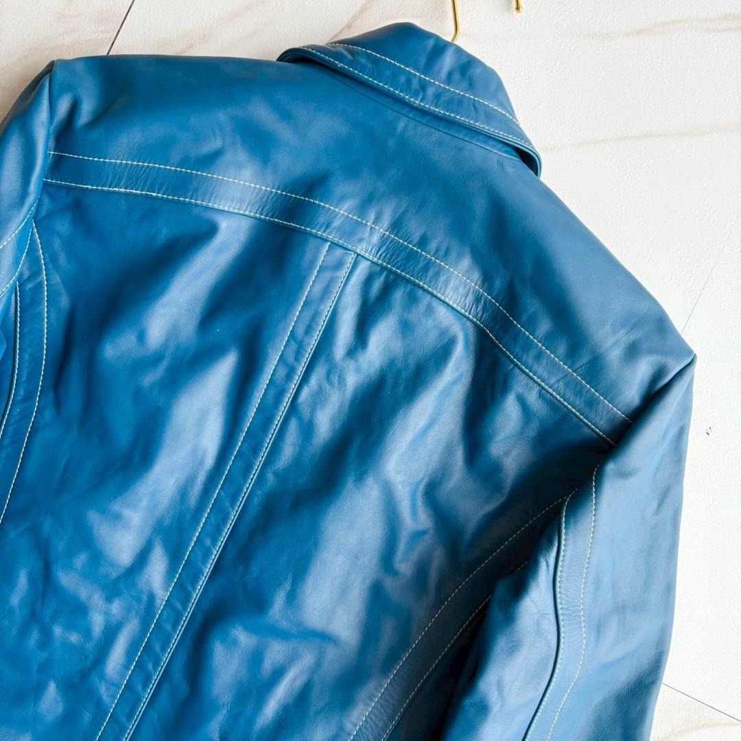 希少カラー◆美品 ディーゼル シングル ライダース レザー ジャケット M