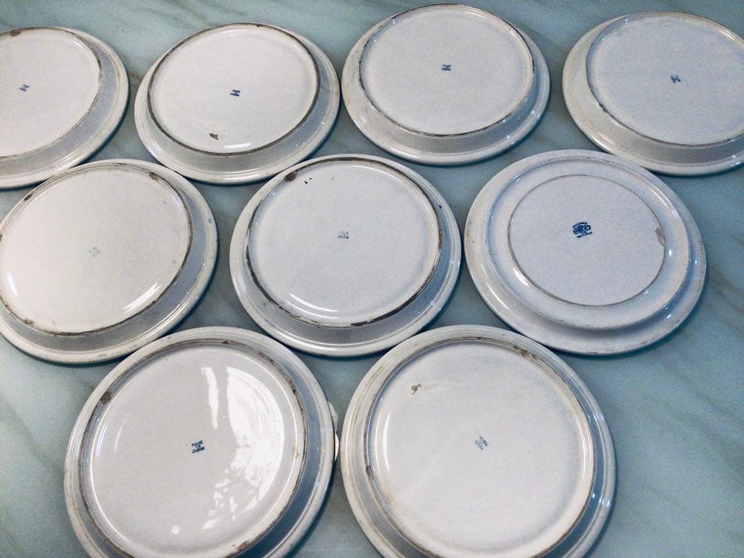 昭和レトロ・ブルーウイロー・ランチプレート・オキュパイド・日本製・9枚まとめて！