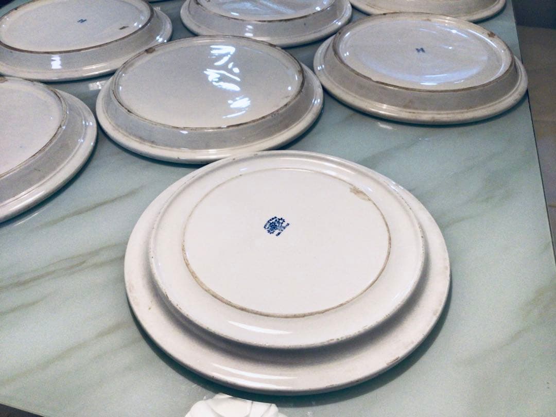 昭和レトロ・ブルーウイロー・ランチプレート・オキュパイド・日本製・9枚まとめて！