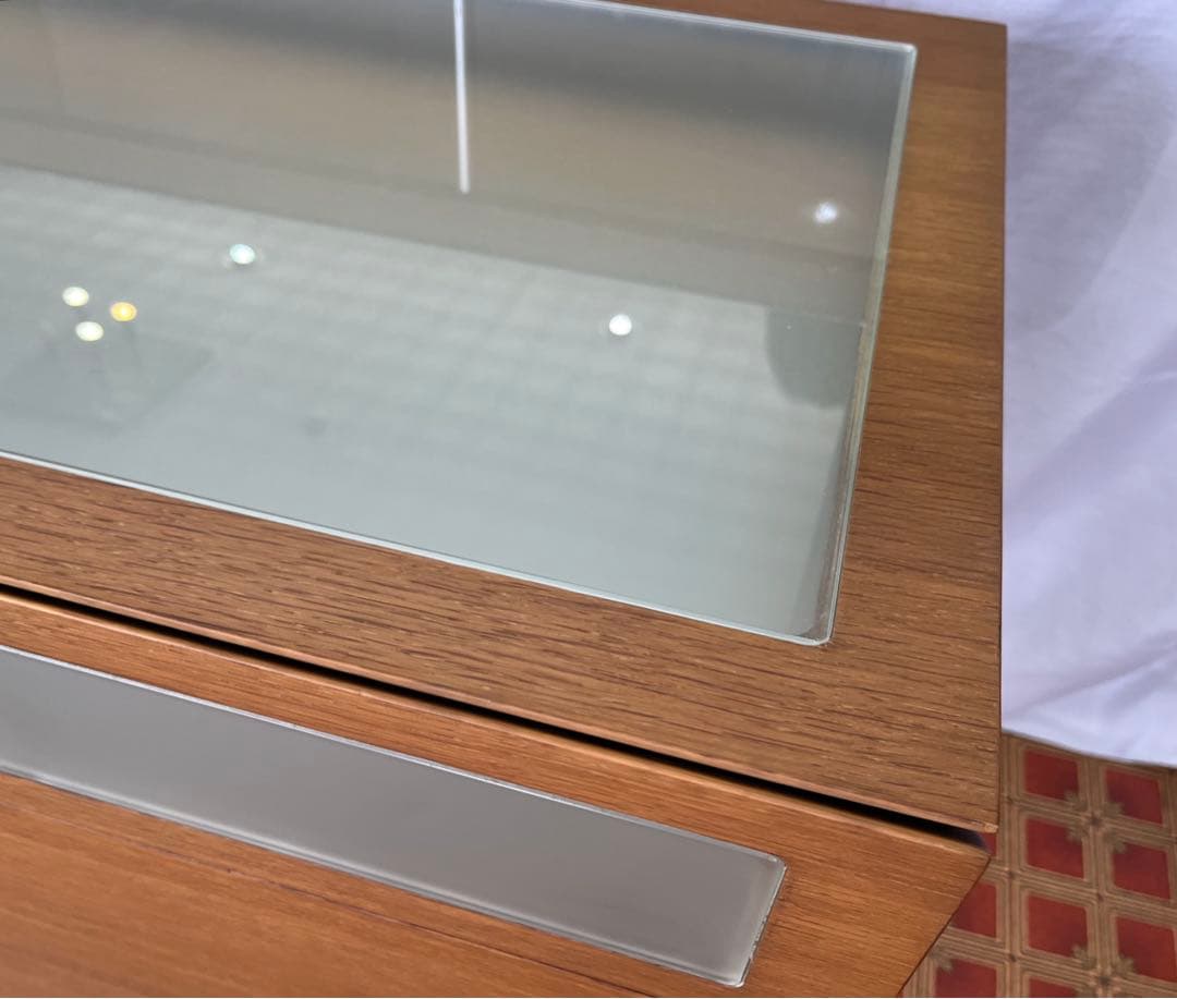 【アンティーク】北欧レトロ 鏡台 3段引出し ドレッサー チェスト キャビネット