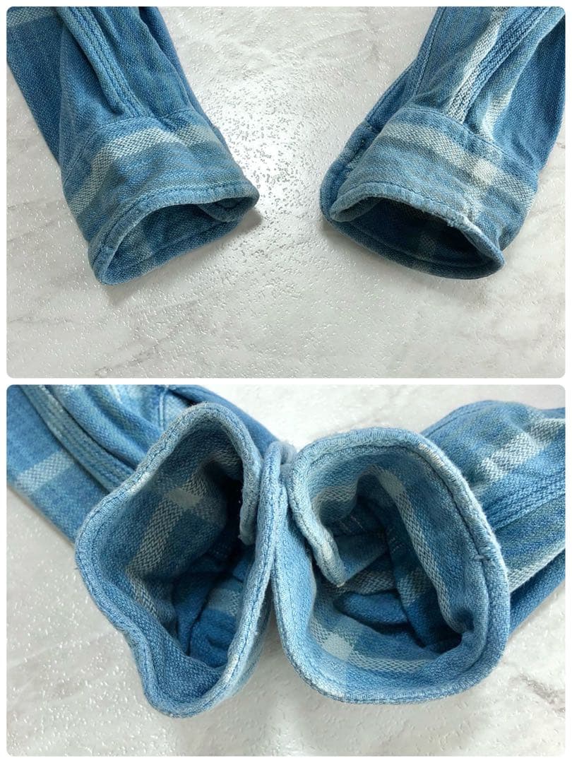【希少】RRL ヘビー フランネル インド コットン チェック ブルー XS