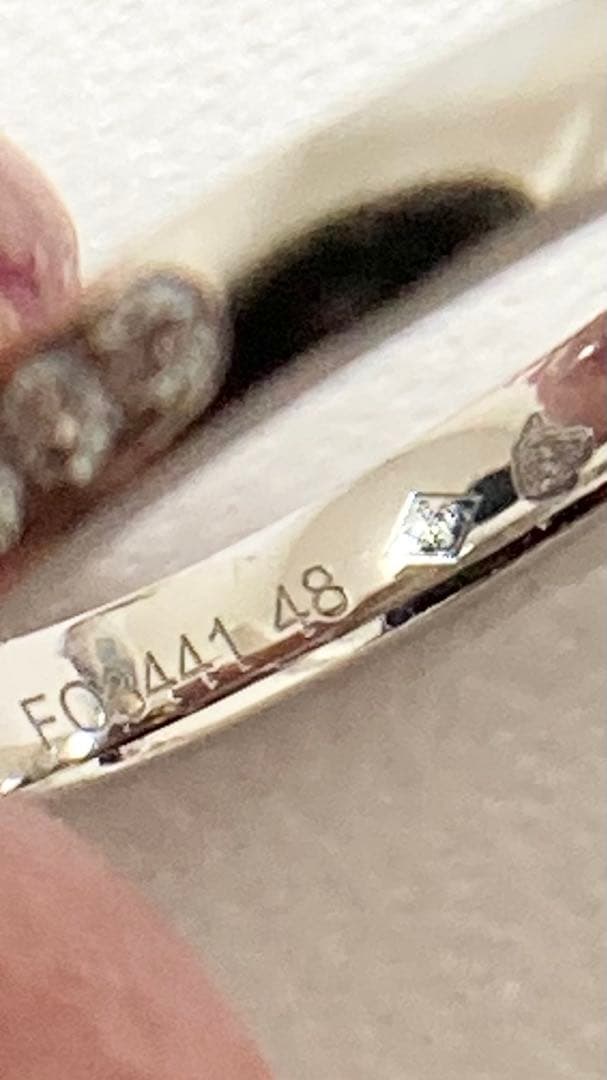 2日に取消CHANEL カメリアプラチナ950 ハーフダイヤリング#48シャネル