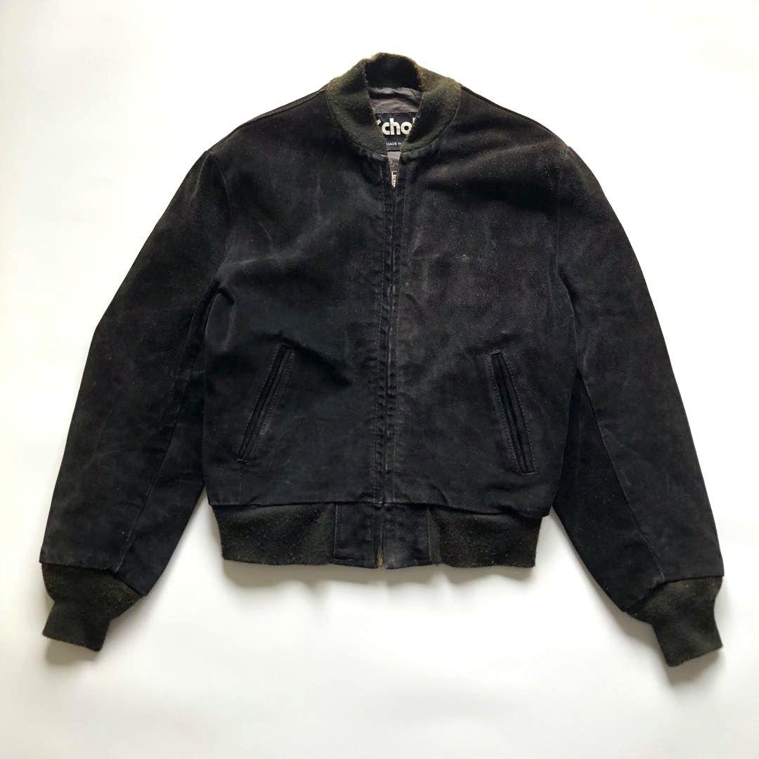 ★サイズ40★schott スエードボンバージャケット ブラック 短丈 レザー