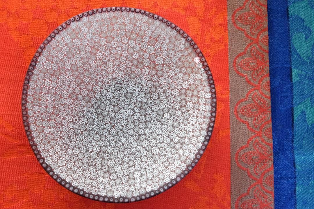 ベネチアンガラス ミルフィオリ プレート エルコーレモレッティ 作家 江波冨士子