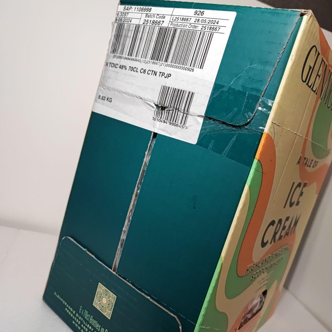 グレンモーレンジ　アイスクリーム 700ml 46％　6本　1ケース未開封
