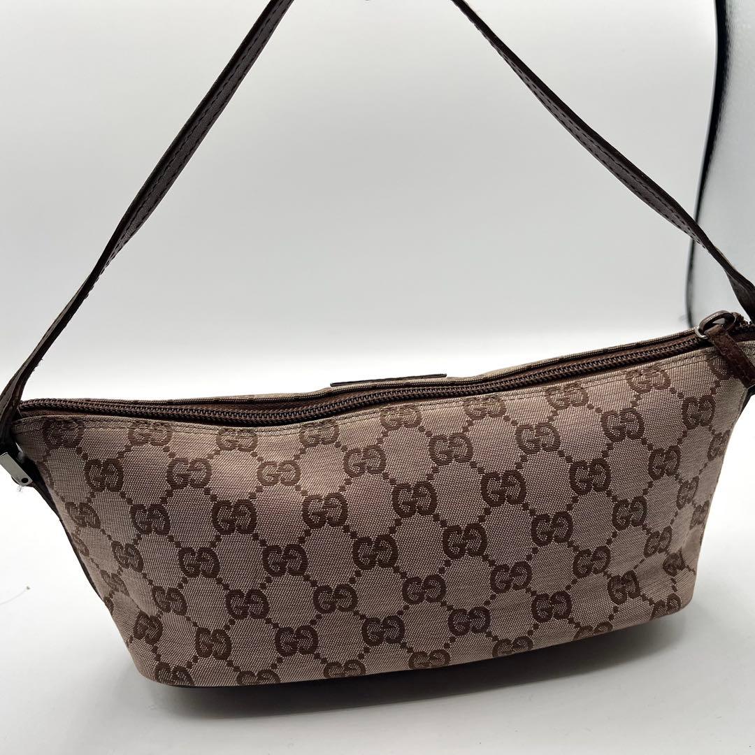 GUCCI GGキャンバス アクセサリーポーチ ワンショルダー ブラウン