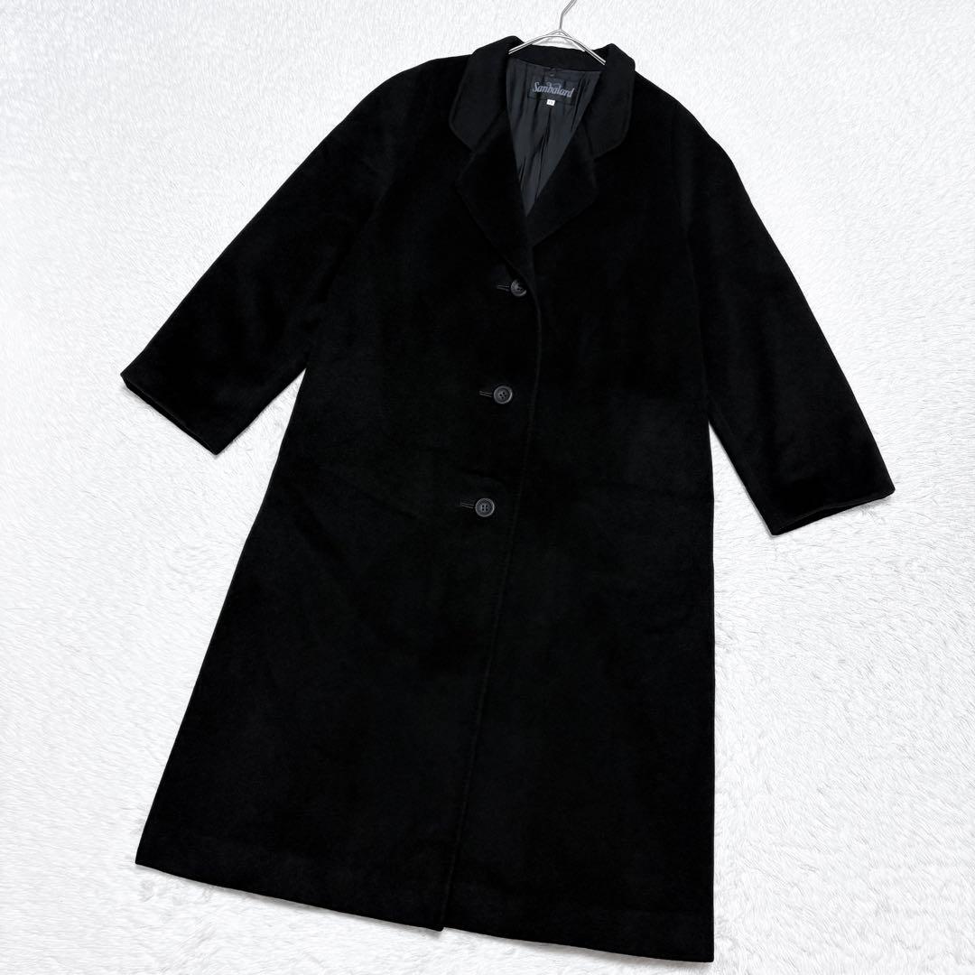 【美品】カシミヤ 100% コート 大きいサイズ 日本製 オフィス 冠婚葬祭