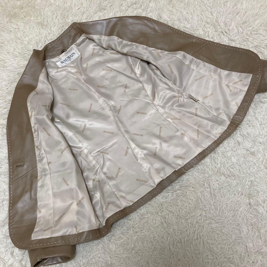 BALMAIN バルマン　レザージャケット　ラムレザー　羊革　キャメル 11号