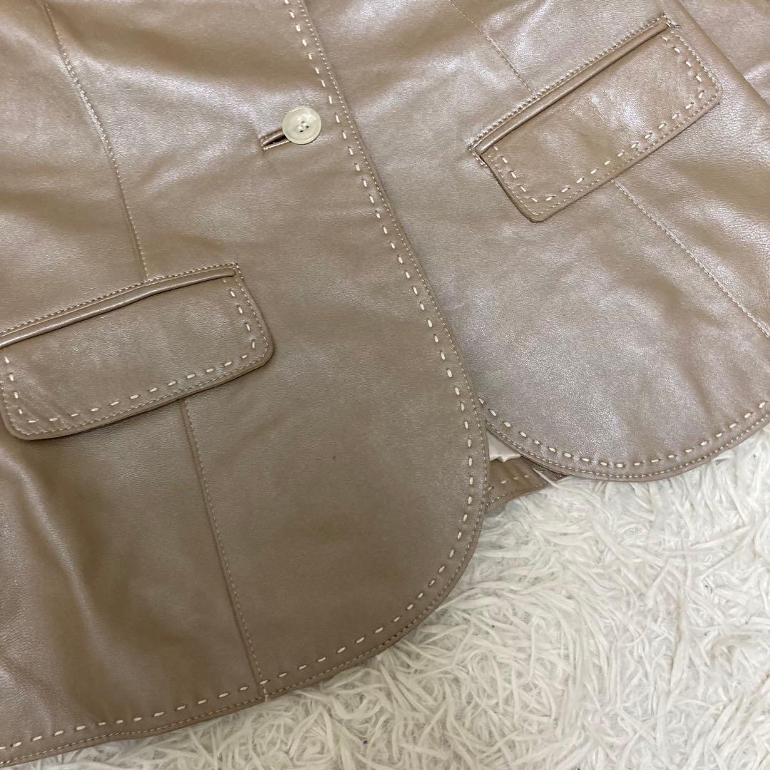BALMAIN バルマン　レザージャケット　ラムレザー　羊革　キャメル 11号