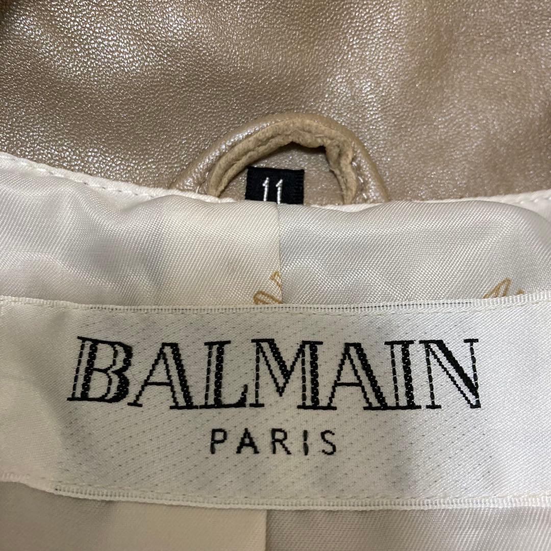 BALMAIN バルマン　レザージャケット　ラムレザー　羊革　キャメル 11号