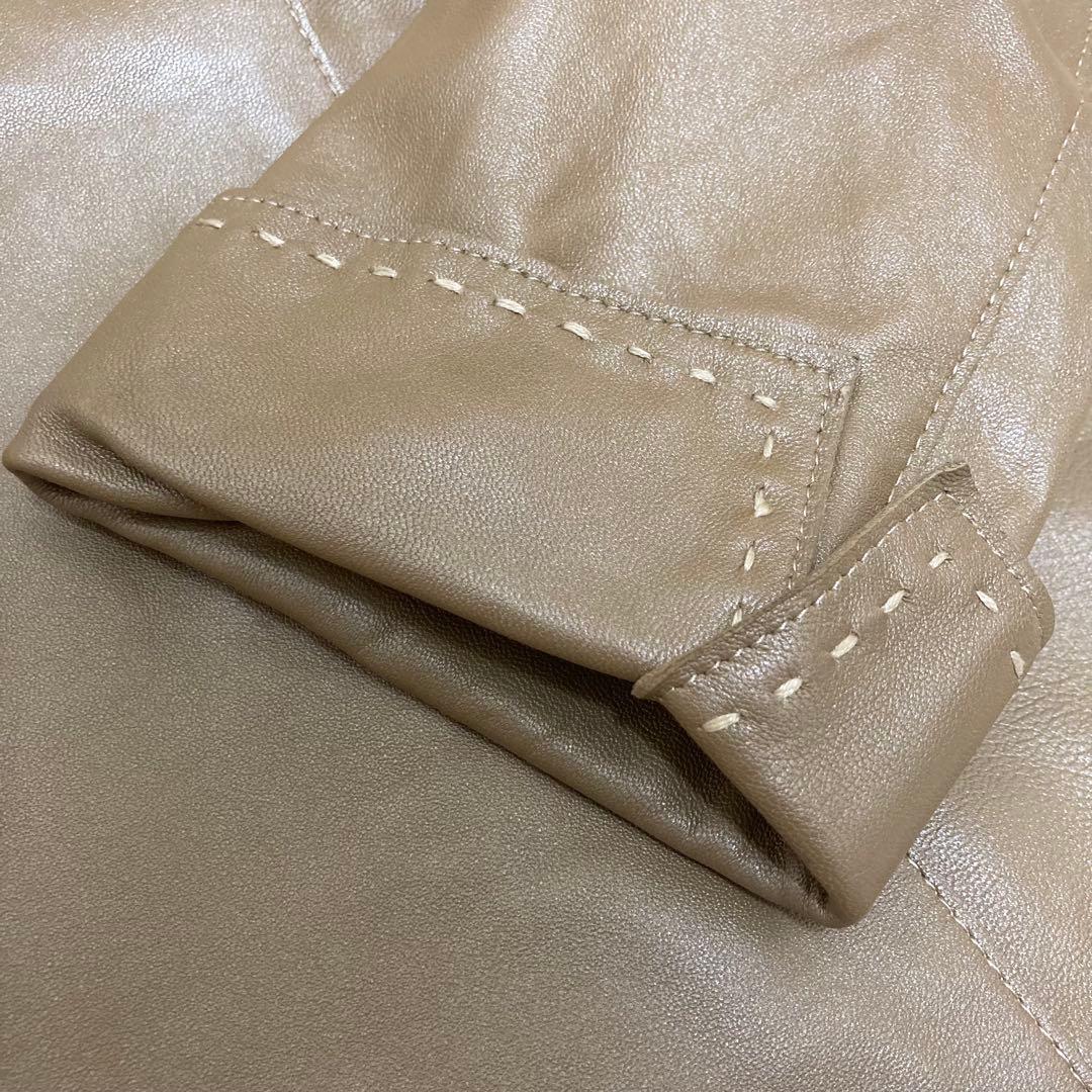 BALMAIN バルマン　レザージャケット　ラムレザー　羊革　キャメル 11号