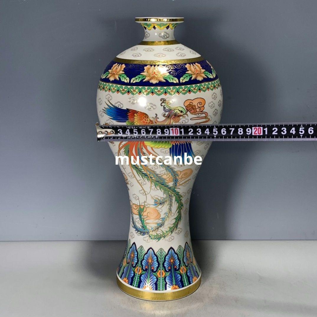 蒔絵鳳瓶 花瓶 景徳鎮 陶磁器 装飾品 現代工芸品 美術品 置物