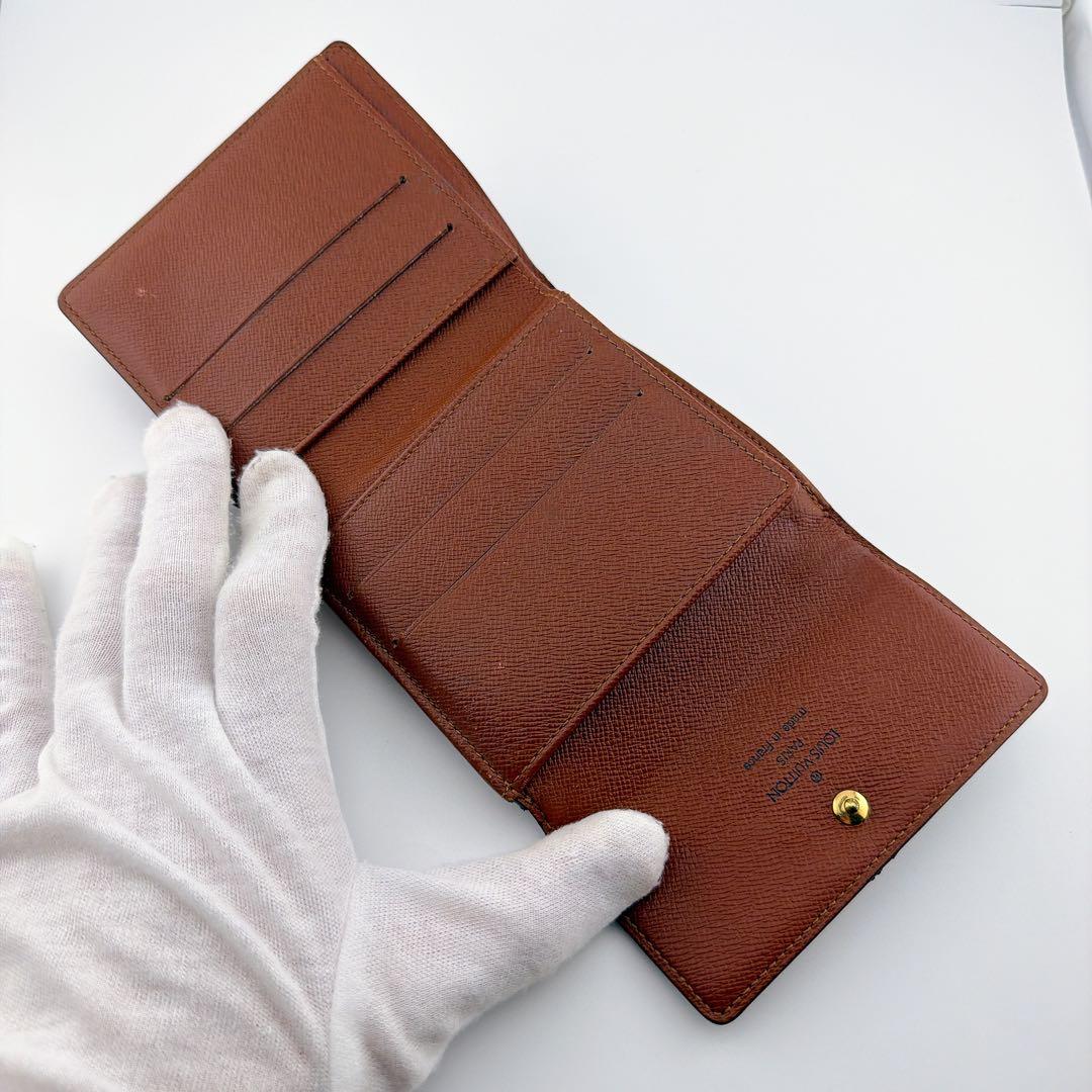 【良品】ルイヴィトン モノグラム ポルトモネビエカルトクレディ 三つ折り財布