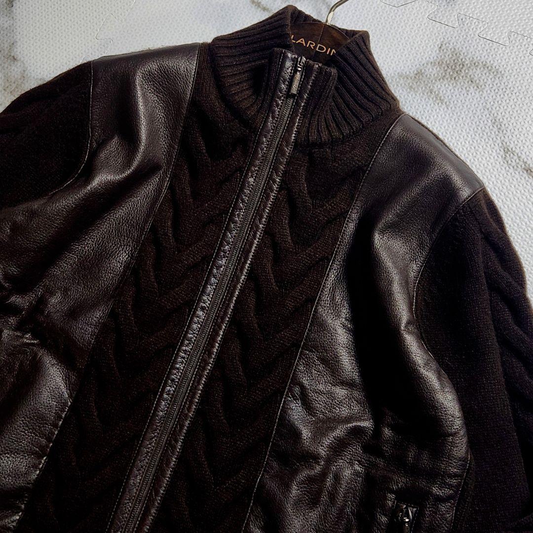 贅の極み✨ブリオーニ ドライバーズジャケット カシミヤ 鹿革 切り替え