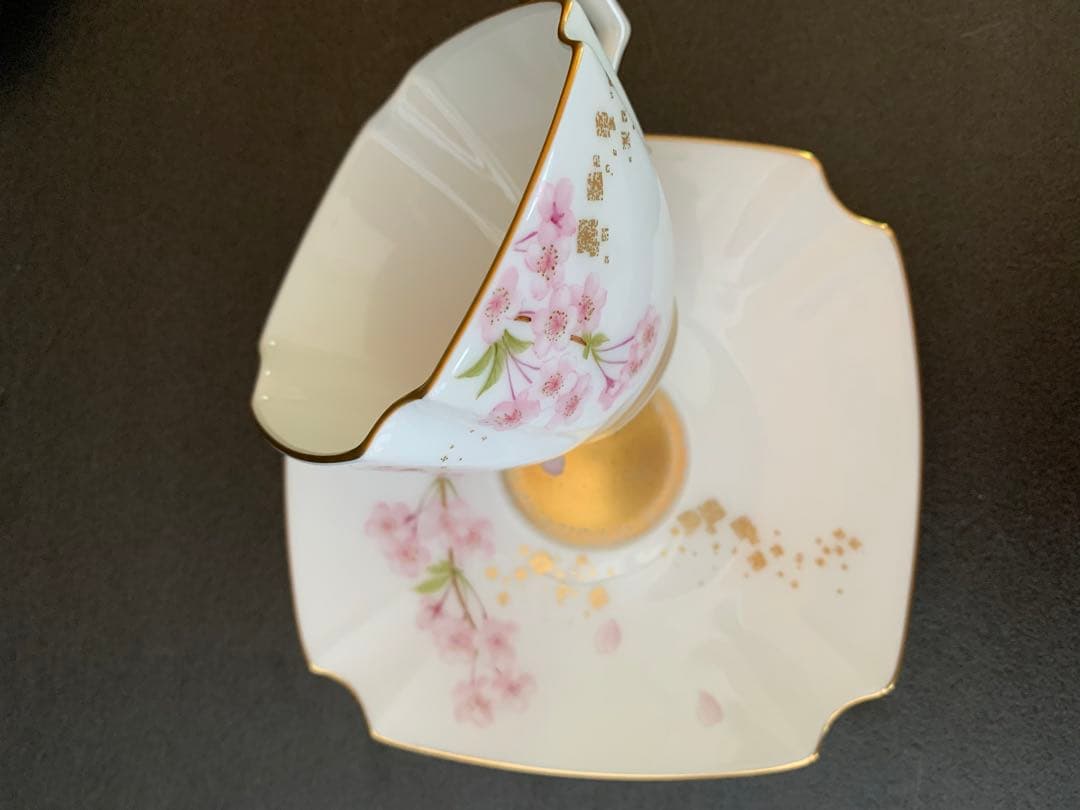 大倉陶園　枝垂桜　手描き　C&S ケーキ皿　トリオ2セット¥451,000の品