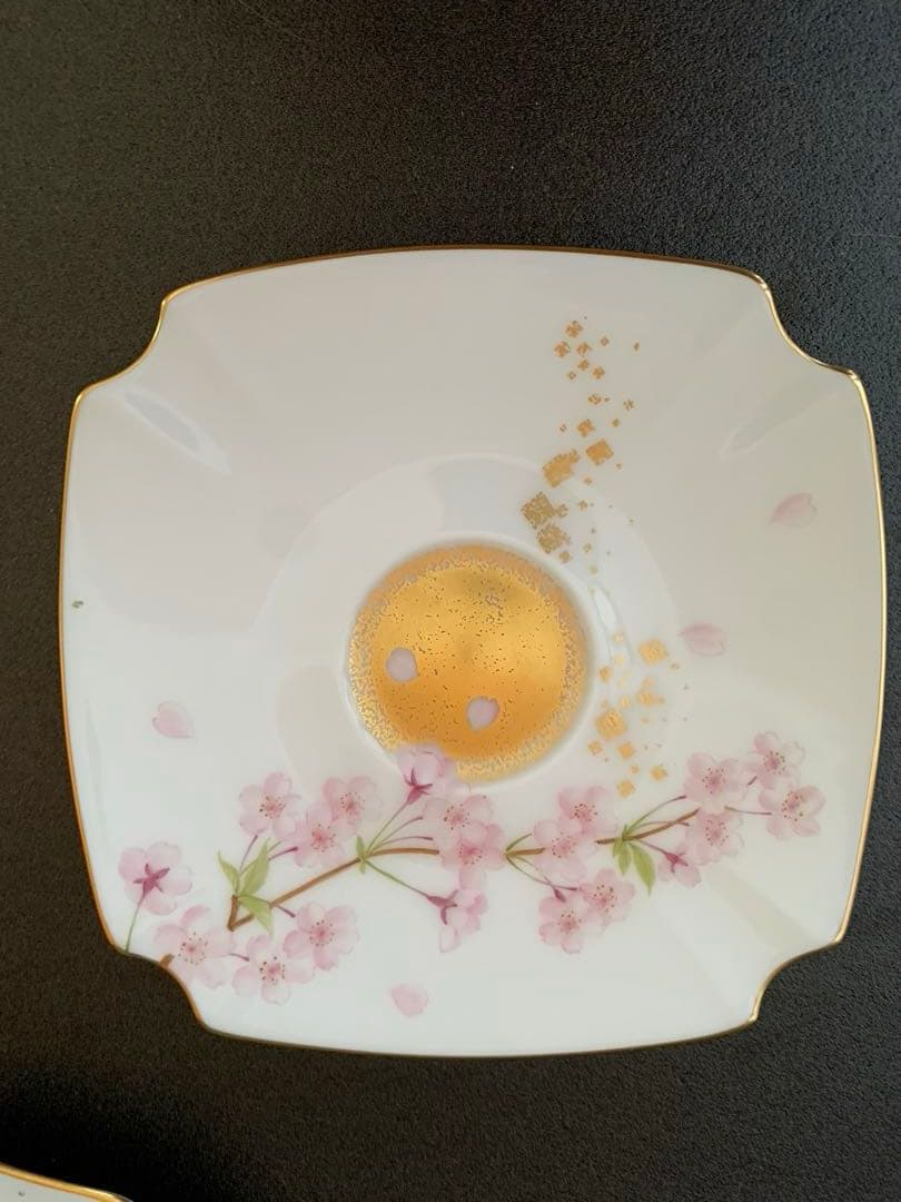 大倉陶園　枝垂桜　手描き　C&S ケーキ皿　トリオ2セット¥451,000の品