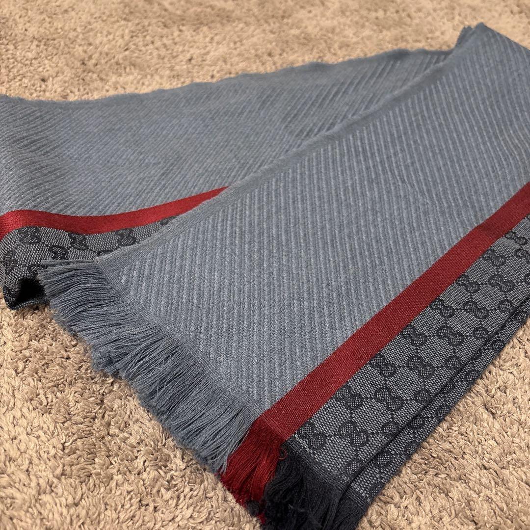 GUCCI グレー マフラー 極美品