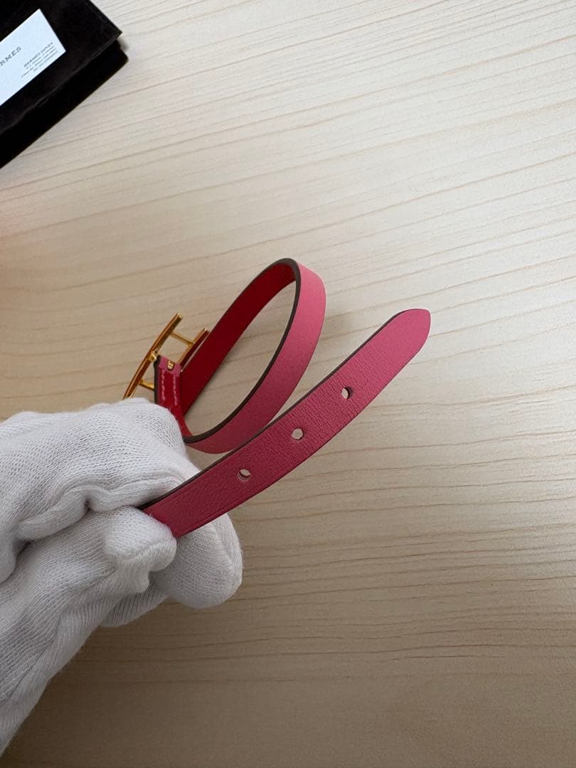 エルメス　レザーブレスレット　ピンク