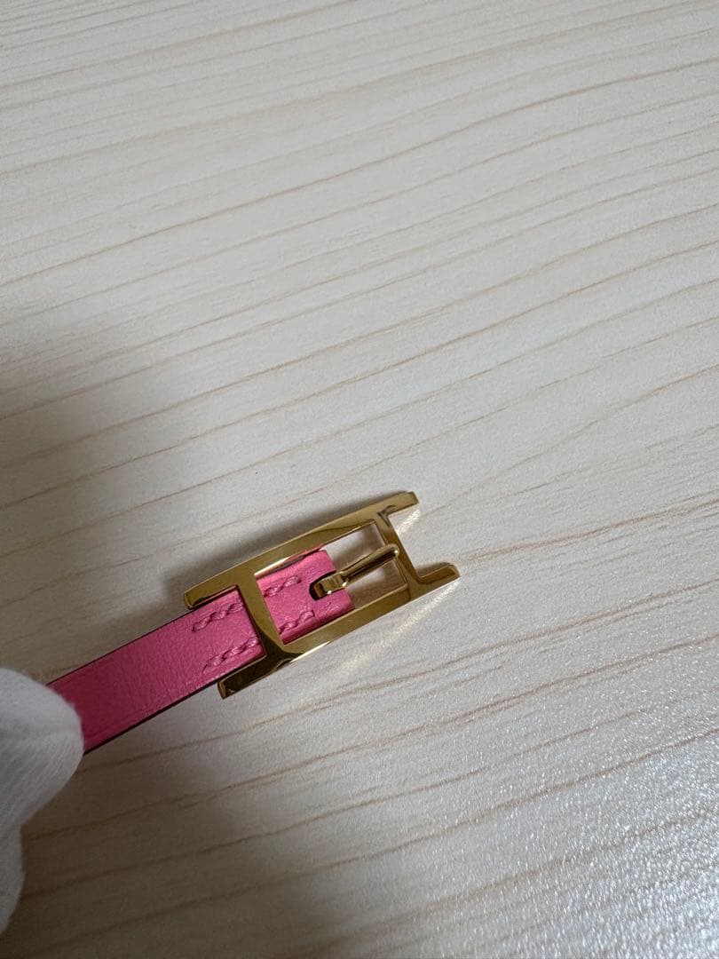 エルメス　レザーブレスレット　ピンク