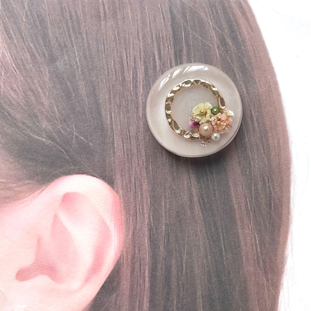 No.613 ハンドメイド　ドライフラワー　レジン　ヘアゴム　SALE