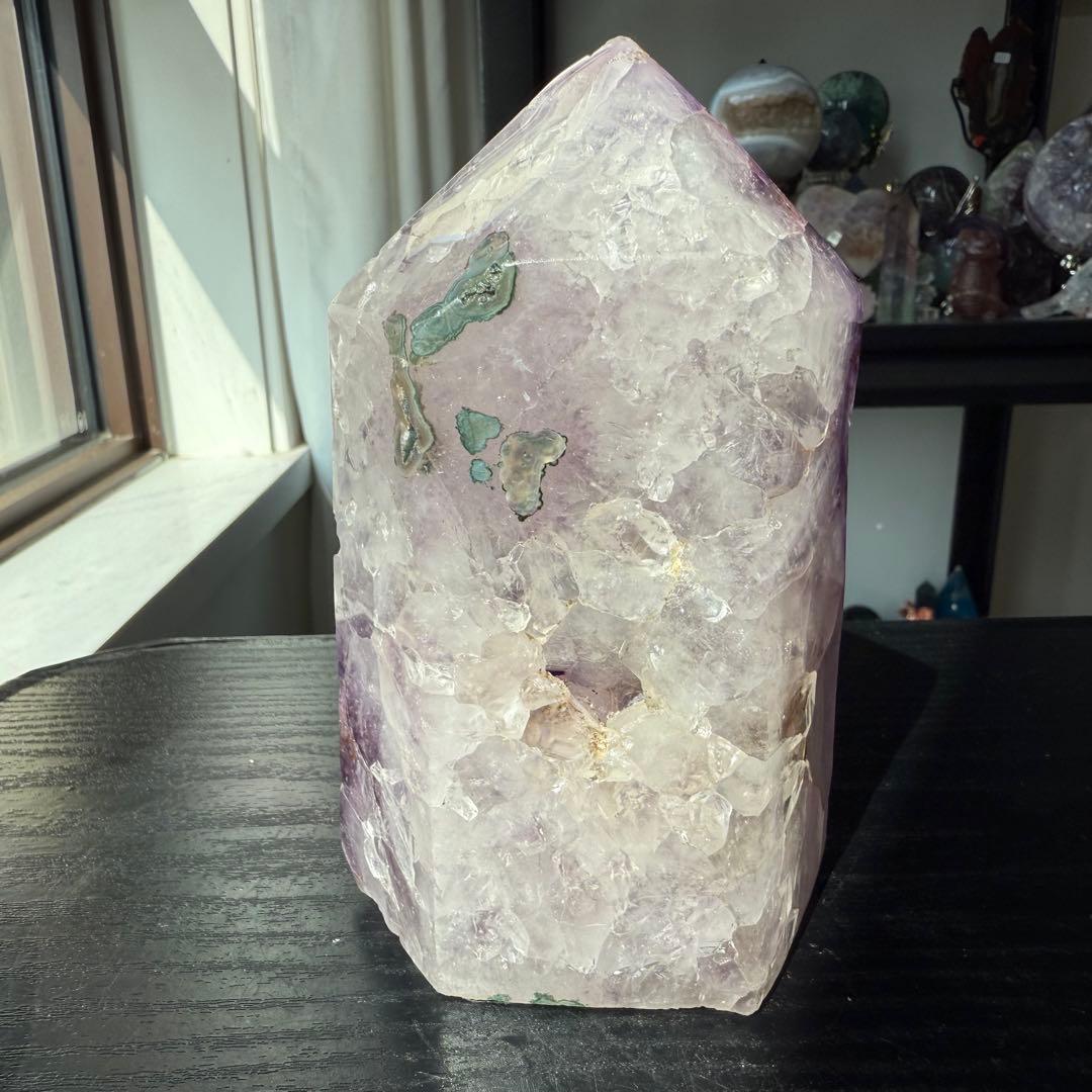 天然石アメジストのポイント　置物　NO.090409