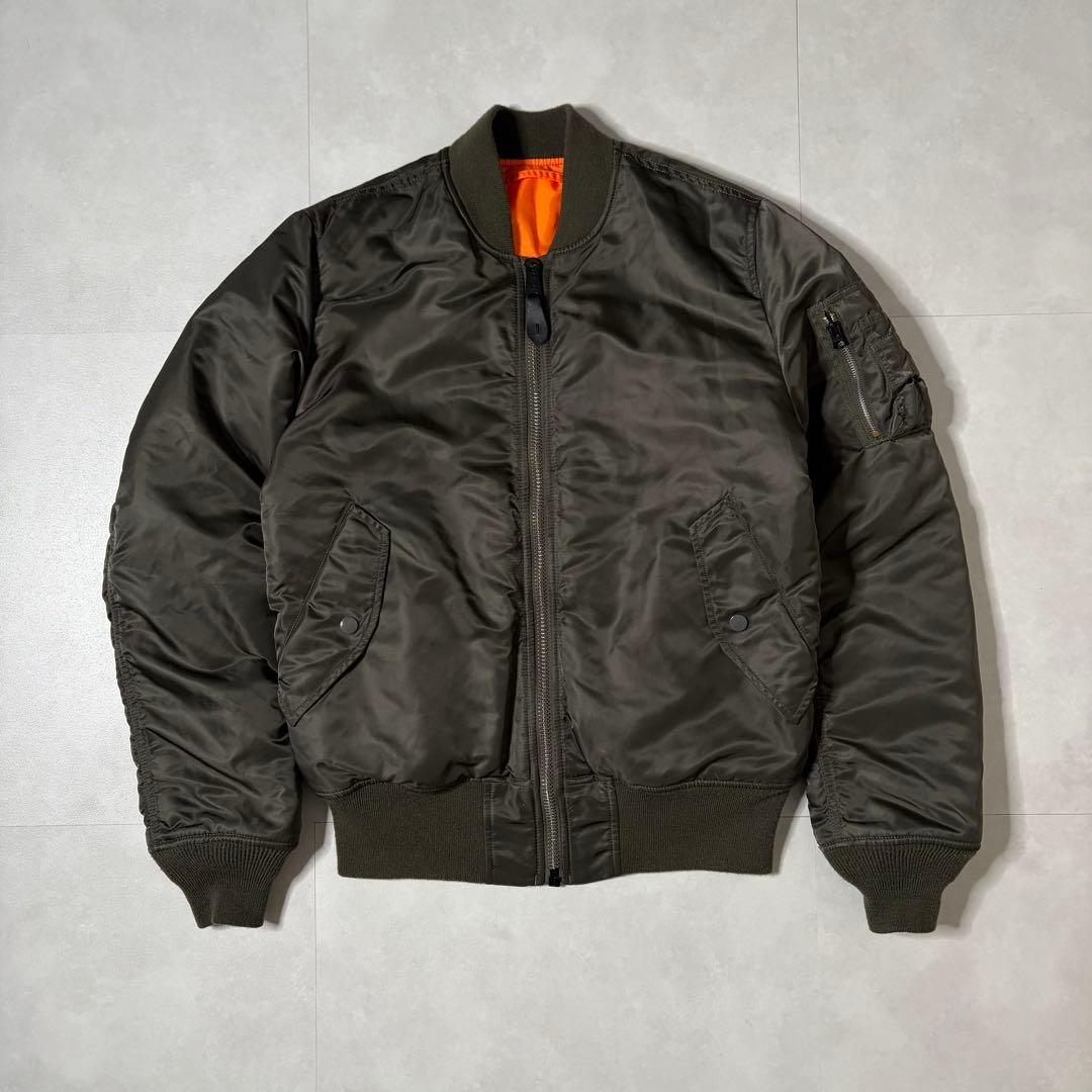 【美品】アルファインダストリーズ MA-1 フライトジャケット グレー Mサイズ