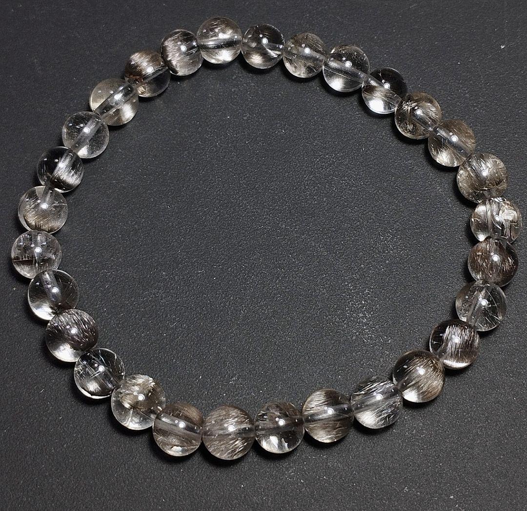 プラチナルチルクォーツ ブルッカイトインクォーツ ブレスレット 6㎜ 15㎝