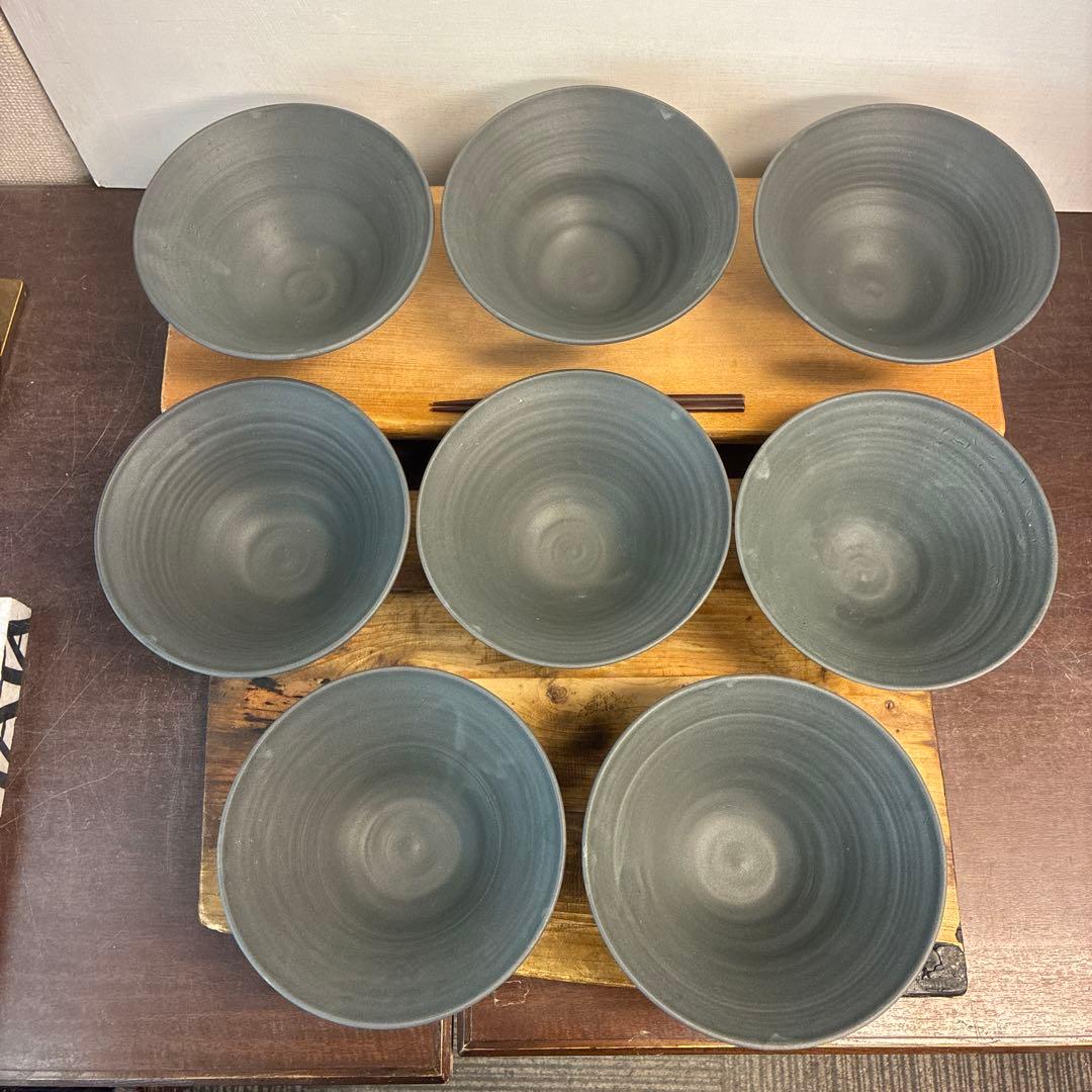 新品　陶器　陶芸作家　角底丼鉢8個 612