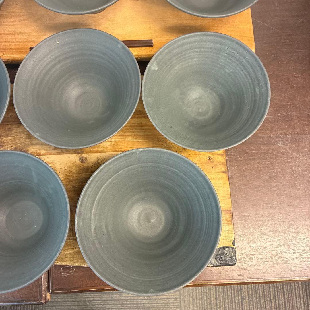 新品　陶器　陶芸作家　角底丼鉢8個 612