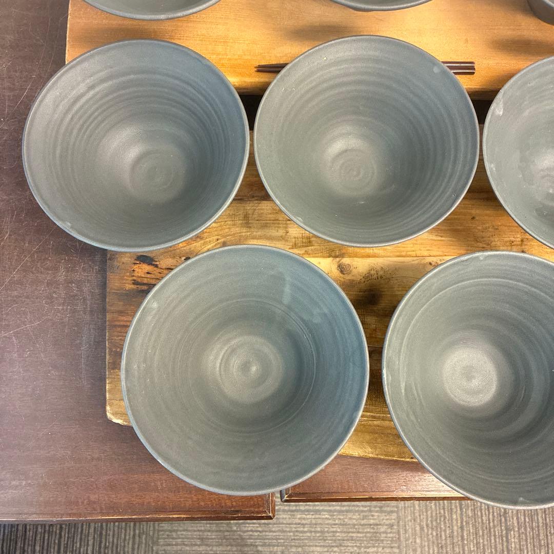 新品　陶器　陶芸作家　角底丼鉢8個 612