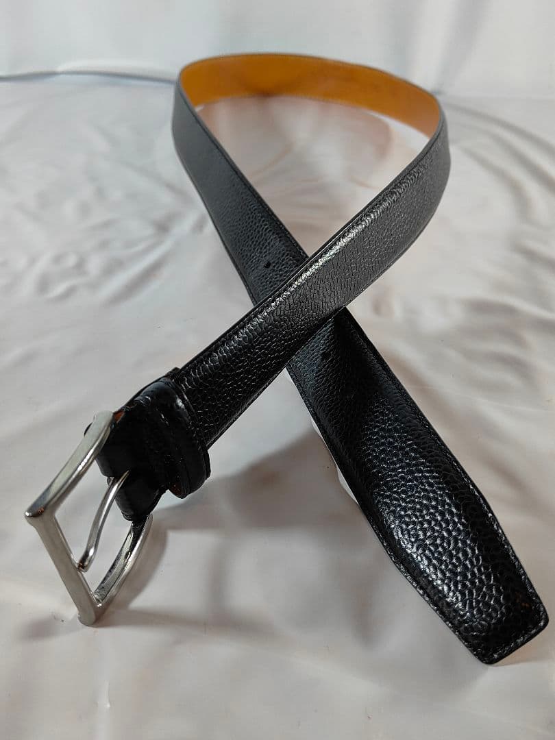 【極厚】クロケット＆ジョーンズ　高級スコッチグレインカーフベルト　英国製正規品