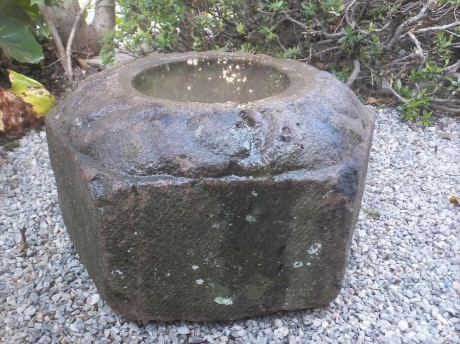 【水鉢・向鉢・蹲】造園水石飾り石ガーデニングバードバス箱庭