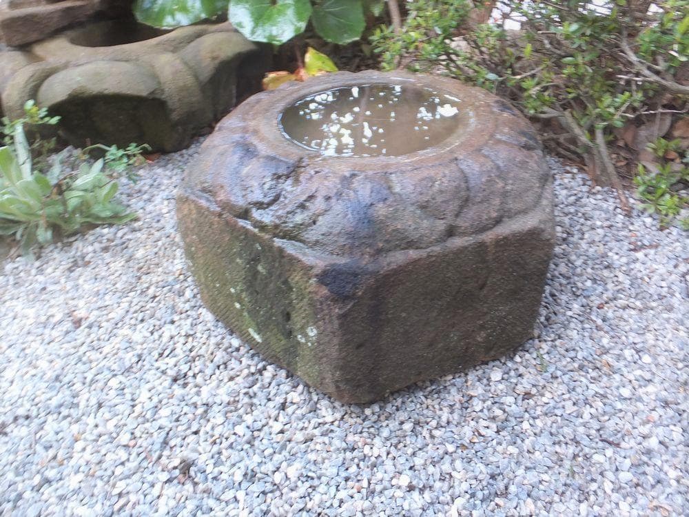 【水鉢・向鉢・蹲】造園水石飾り石ガーデニングバードバス箱庭