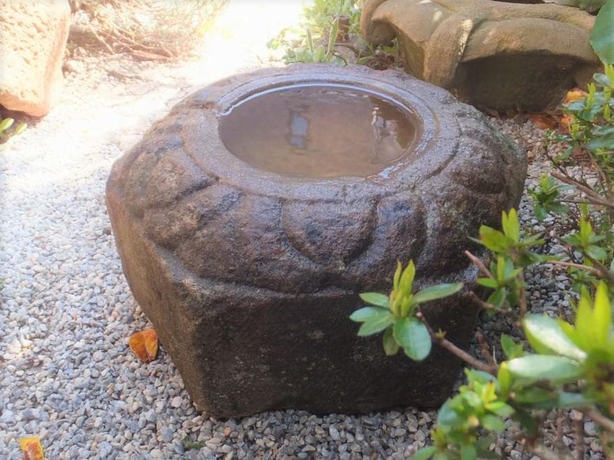 【水鉢・向鉢・蹲】造園水石飾り石ガーデニングバードバス箱庭