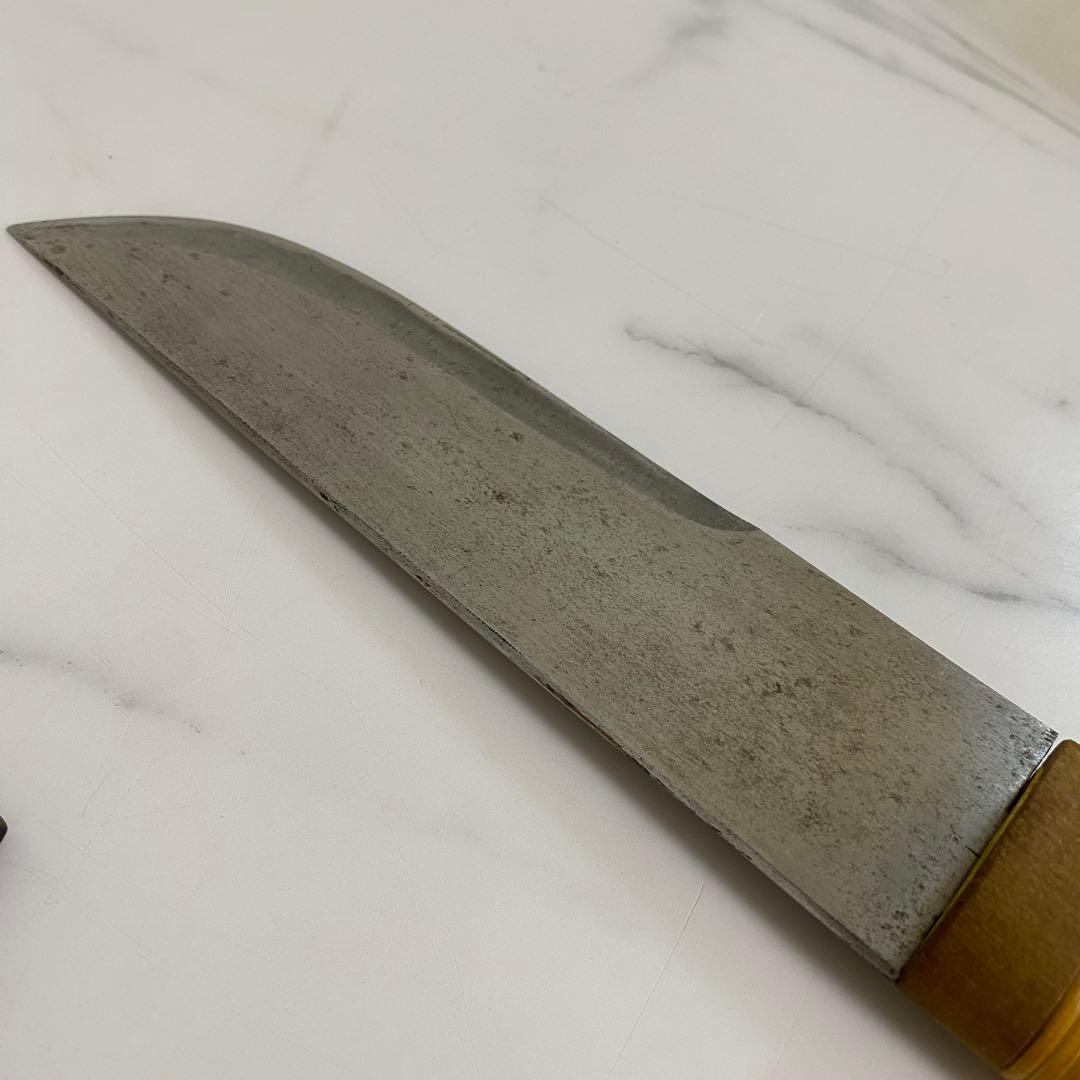 一点物 池袋金子製 　塗師屋包丁　繰小刀 刃渡り約14㎝　短刀