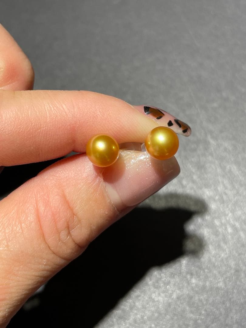 パールピアス 南洋ゴールドパールピアス 真珠ピアス K18エイロゴールド