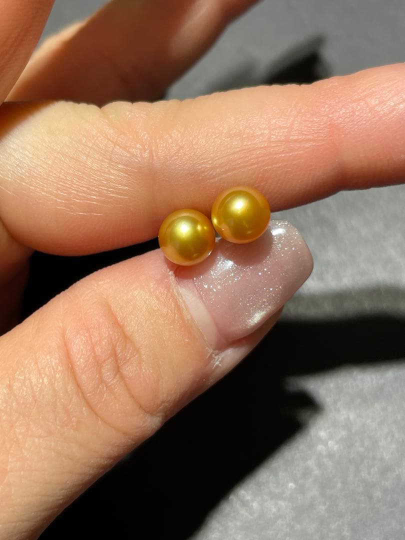 パールピアス 南洋ゴールドパールピアス 真珠ピアス K18エイロゴールド