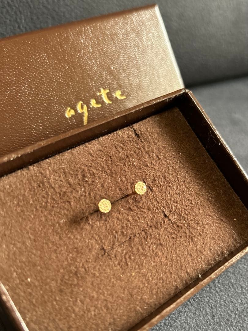 agete ゴールド スタッドピアス