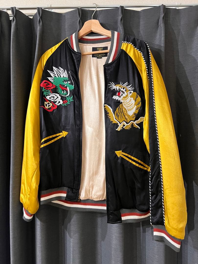 新品HOUSTON スカジャン ブラック/イエロー