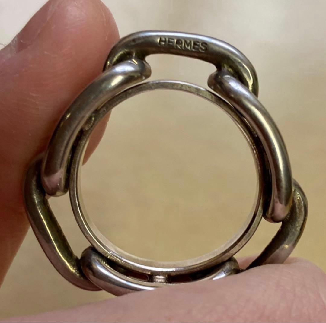 HERMES エルメス　シェーヌダンクル スカーフリング シルバー