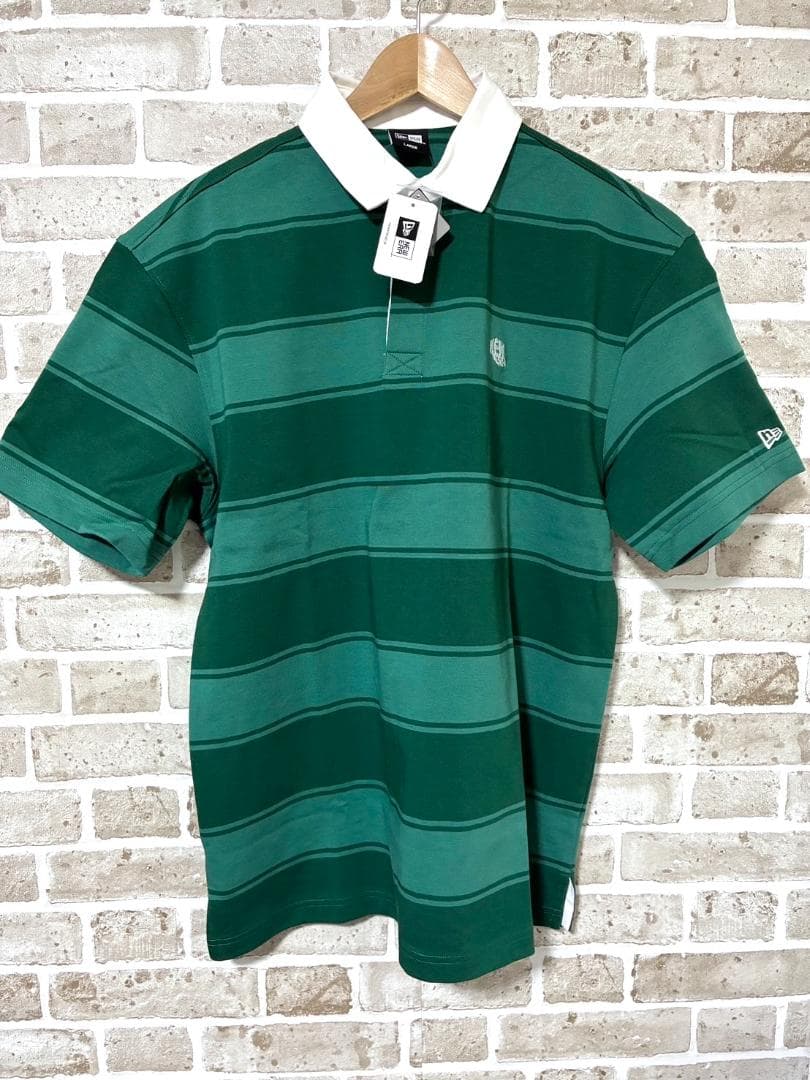 【早い者勝ち✨】新品 ニューエラゴルフ メンズ 半袖 ポロシャツ L ボーダー